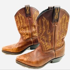 J B Dillon Brown Leather Cowgirl Boots 8.5 M Weste